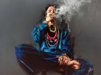 Khalid Khan-Kaay, 46 x 60 Inch, Acrylic on Canvas, Figurative Painting, AC-KHKN-072